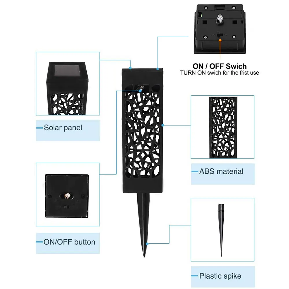 
Competitive Price Stainless Steel Waterproof Bright Led Solar Spike Lights For Posts Porch Ground Garden Lamp 