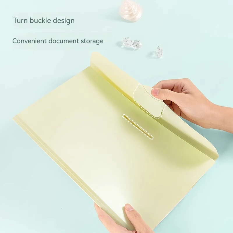 Deli PM322 Document Bag Orange Test Paper Storage Bag Multi-layer Folder Free Combination Inserts Student Book Clips Information