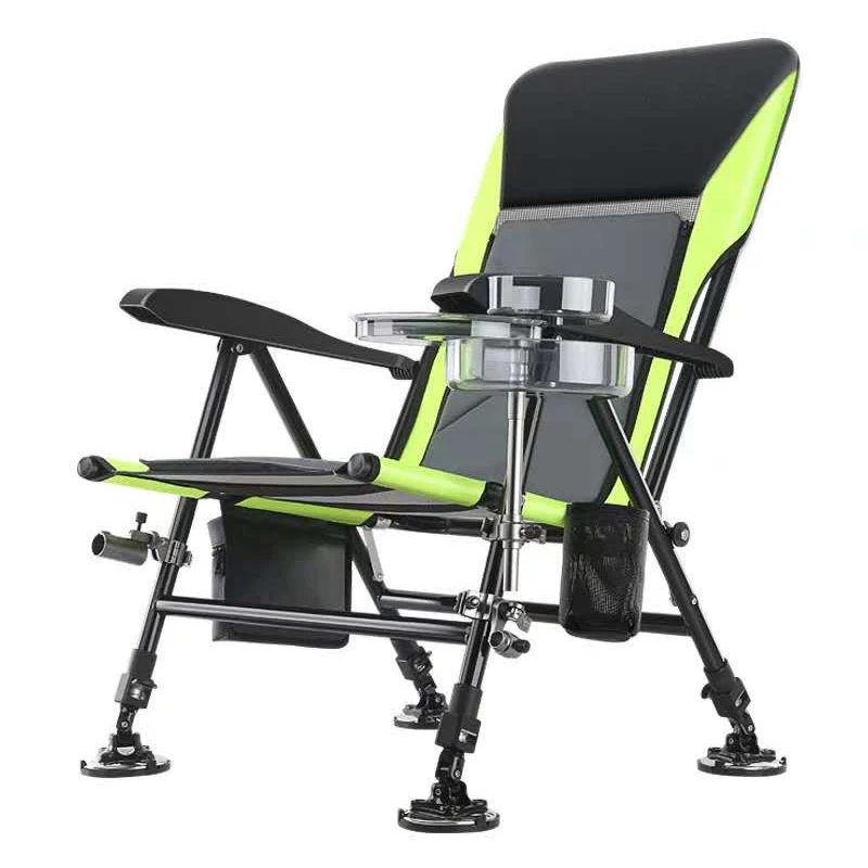 Alocs Lightweight Portable Outdoor Camping Beach Bed Chair Carp Fishing Adjustable Folding Fishing Tackle Lounge Chairs Carp