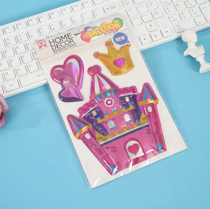 
Custom Full Color Printing Decorative Cartoon 3D Cute Embossed Eva Foam Puffy Dome Epoxy Sticker For Kids 