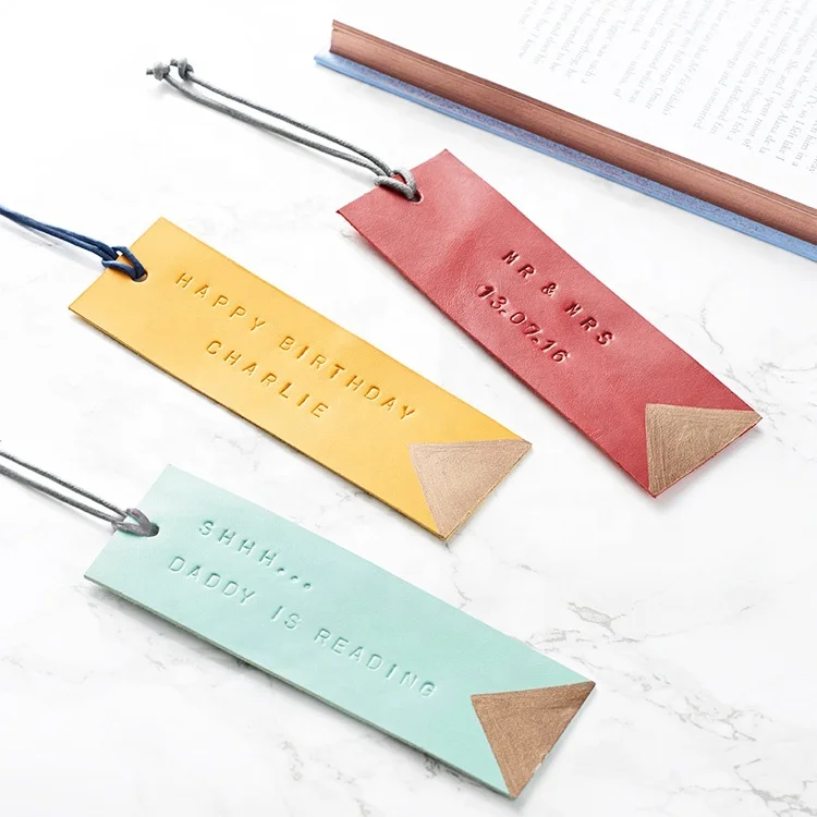 Лидер продаж с фабрики Высококачественная Закладка из натуральной кожи тисненым