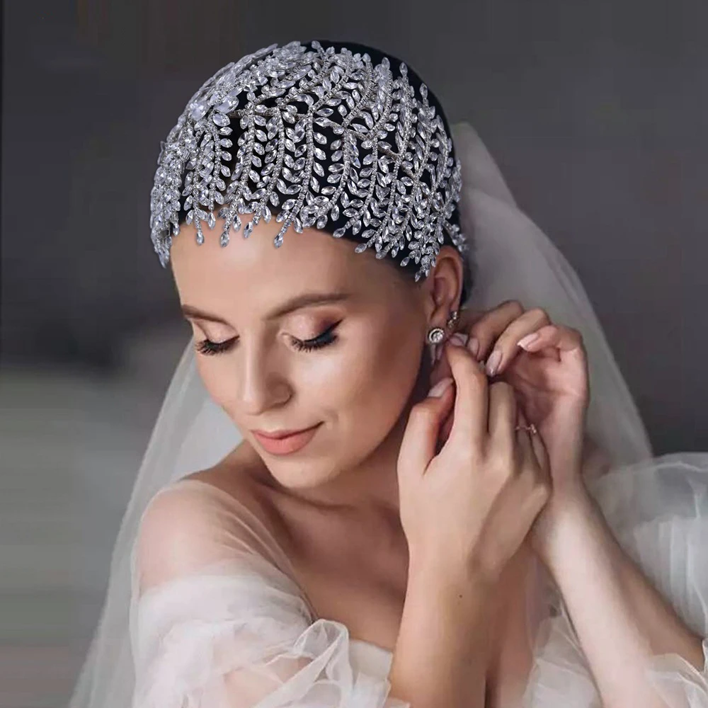 High quality handmade rhinestone bridal headband wedding bridal hair accessories headdress accessories