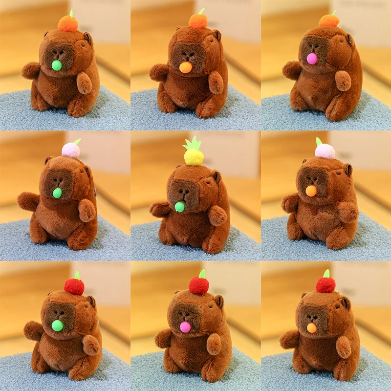 Capibala 10cm-13cm Cotton Pendant Keychain Capybara Plush Toy for Gifts Cute Animal Toy for Kids and Friends