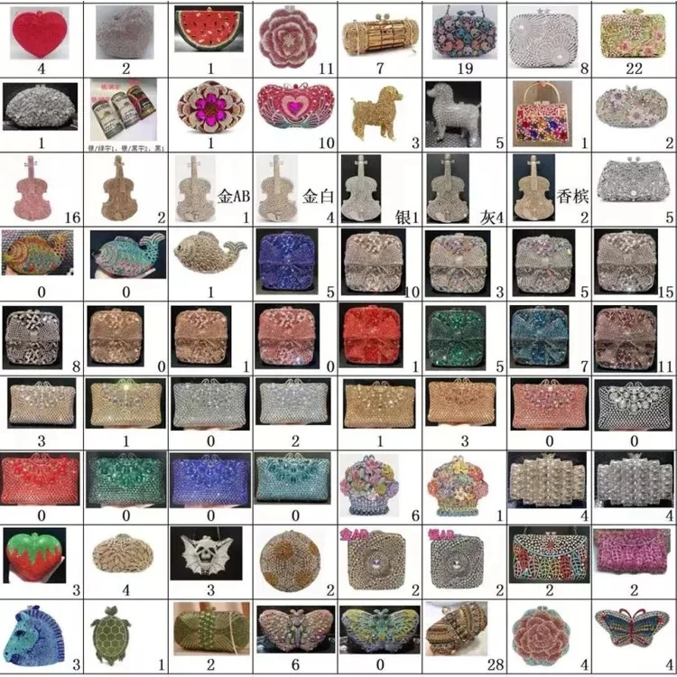 Evening Clutch High Quality Luxury Dinner Bag French Fry Crystal Clutch Purse Diamond Crossbody Bag Rhinestone Wedding Purse