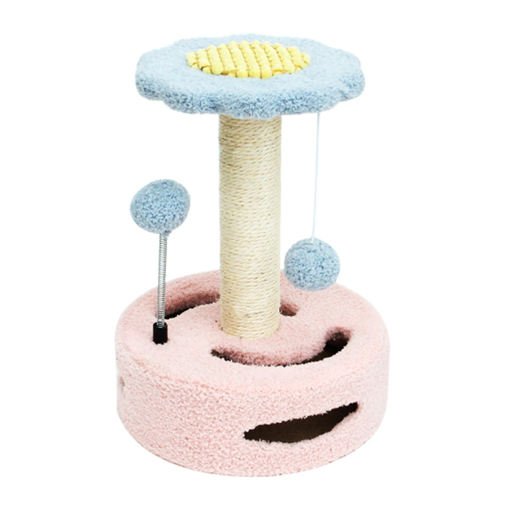 Wholesale Sisal Castle Flower Climbing Scratch Wood Condo Cat Tower Luxury Flower Shaped Pad For Pretty Cat Tree