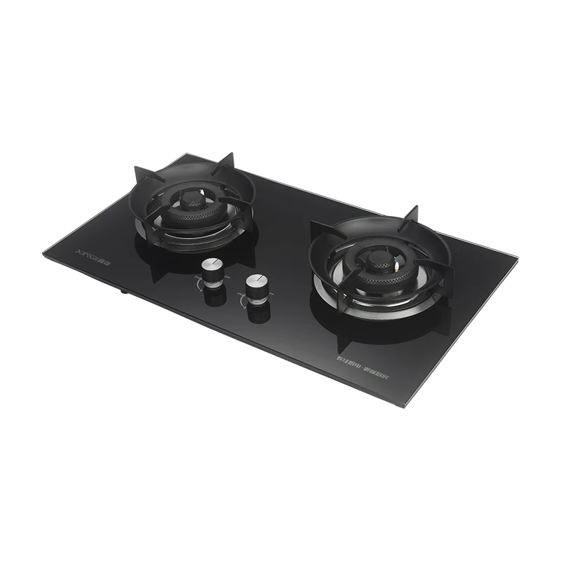 Tempered glass panel gas stove kitchen built-in gas hob double burner gas cooker hob