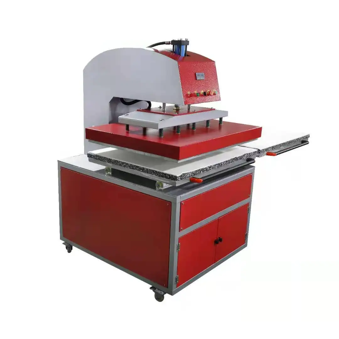 J good quality pneumatic 80x100cm 100x120cm sublimation heat transfer machine