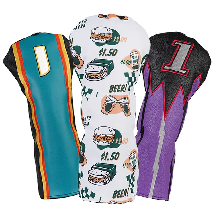 2023 новый дизайн, чехол для головы для гольфа из искусственной кожи, чехол для головы для гольфа, деревянного водителя, гольфа