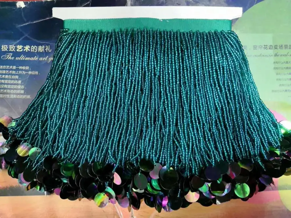 Wholesale 6 Rows Beading Lace Tassels Crystal Beaded Design beaded fringe Tassel Trim for Garment