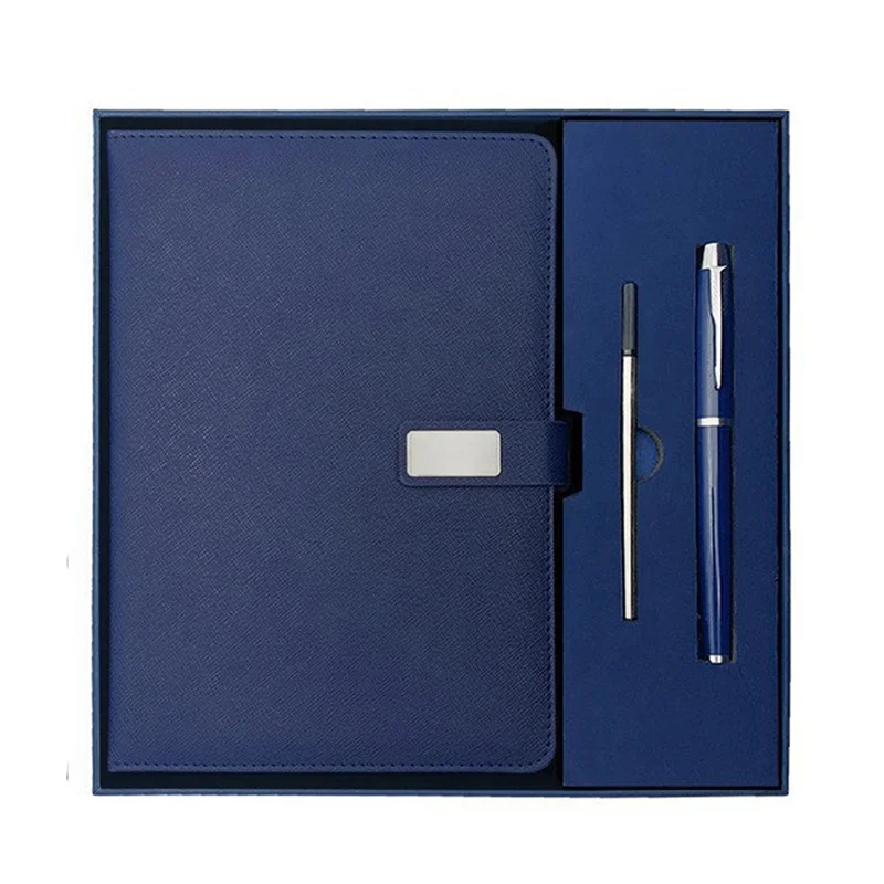 5pcs sets A5 Leather Notebook Planner Custom Logo Business Notebook And Pen Gift Set Wholesale for Promotional Gifts