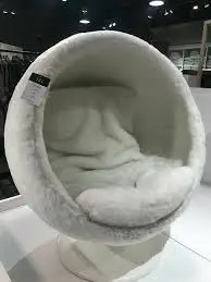 Aluminum aviator single lounge leisure sofa PU leather round bowl ball chairs living room salon furniture