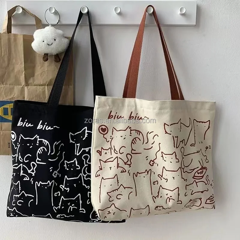 WR Custom Printed Plain Cotton Canvas Grocery Shopping Tote Bag