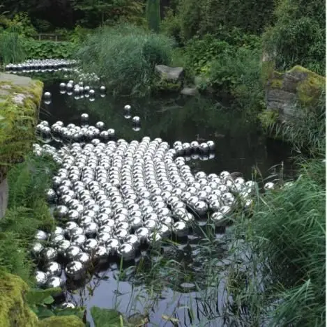 Outdoor ornament water decoration metal hand blown glass gazing ball stainless steel gazing ball