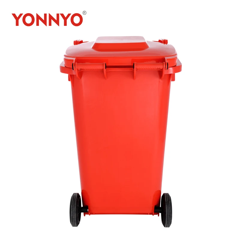 240L waste bin trash can plastic dustbin with wheels