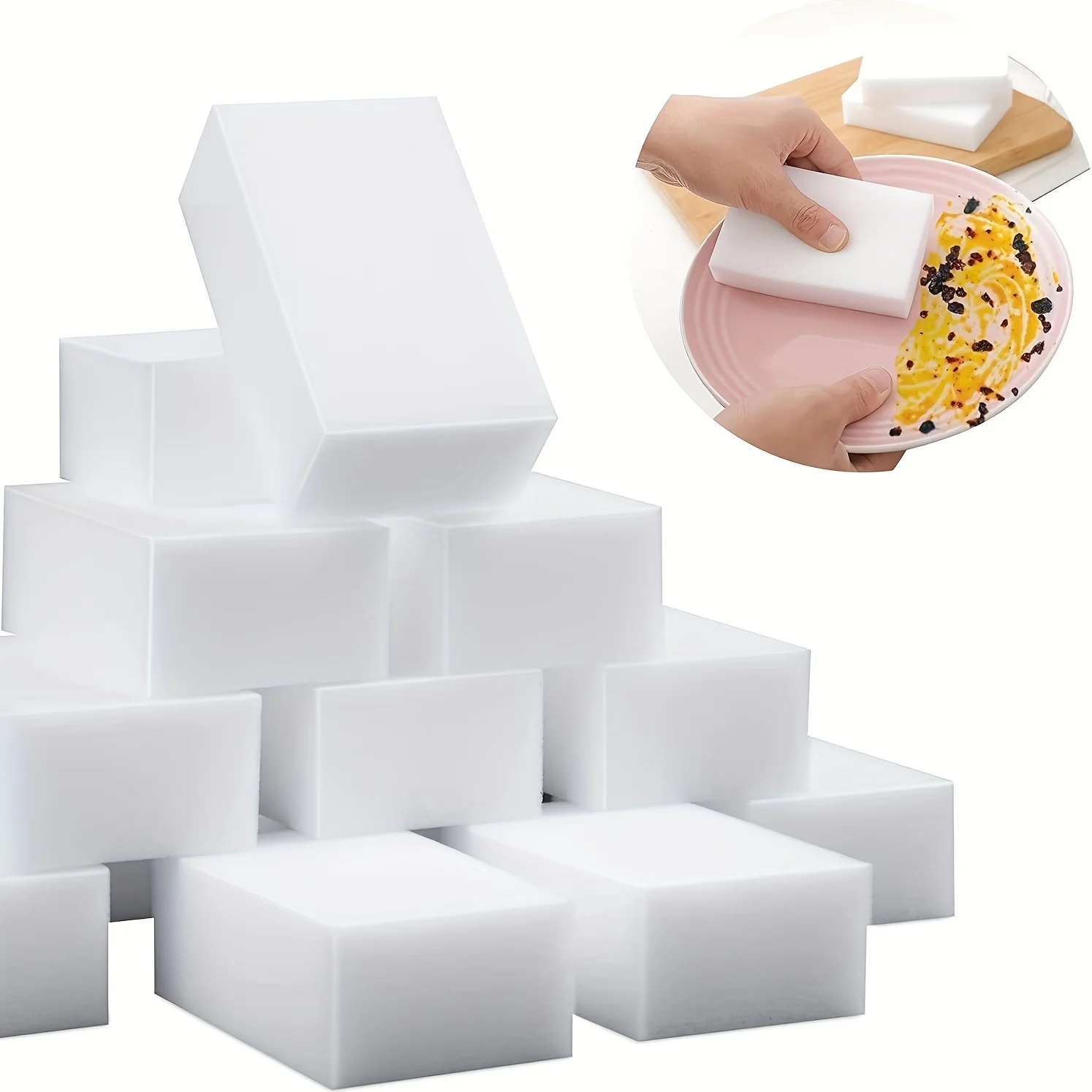 Eco-Friendly High-Density Melamine Magic Sponge for Dish Facial Cleaning Home Cleaning Tool Bulk Packed for Kitchen Use