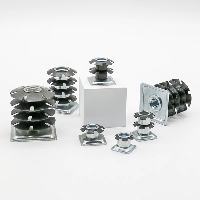 M6 M8 Crown Insert Round Star Tube Nut Layered Spring Threaded Fitting Nut for Shelves Display Racks