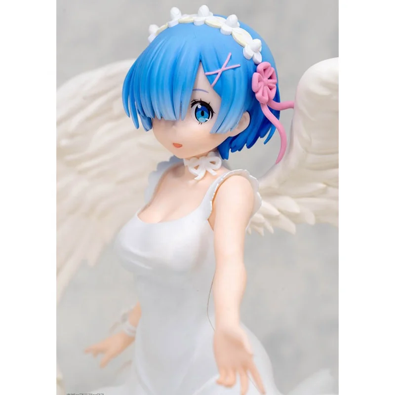 Оригинальная фигурка Ангела Рем из аниме «RE: Zero-start Life in other World» Симпатичные черно-белые крылья ангела модель 22 см ПВХ игрушечная кукла
