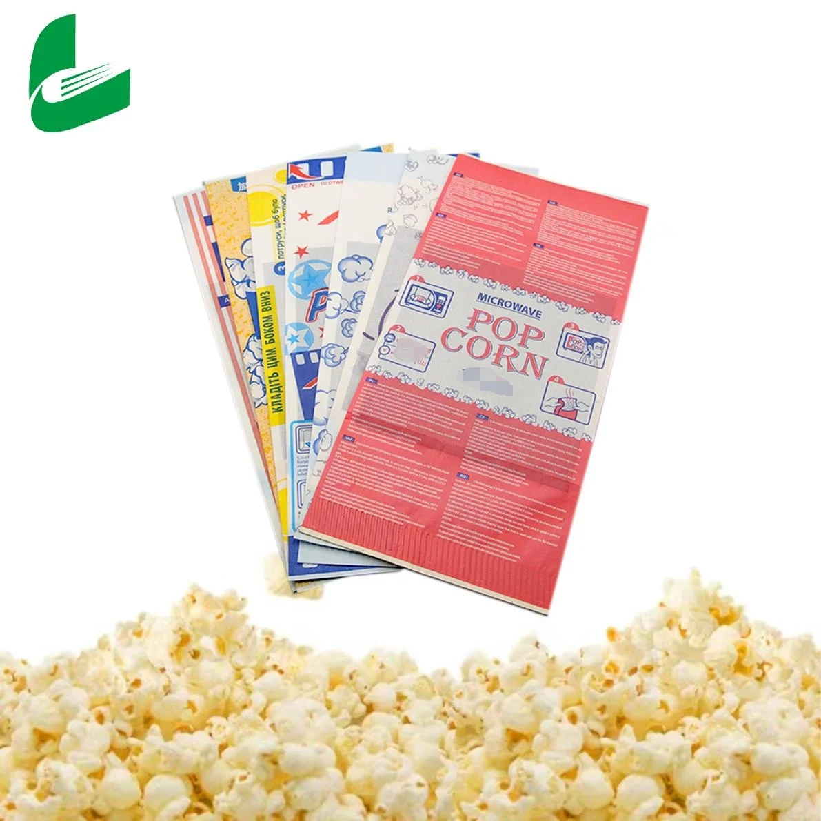 Huafeng custom biodegradable printing greaseproof food grade microwave popcorn paper bags