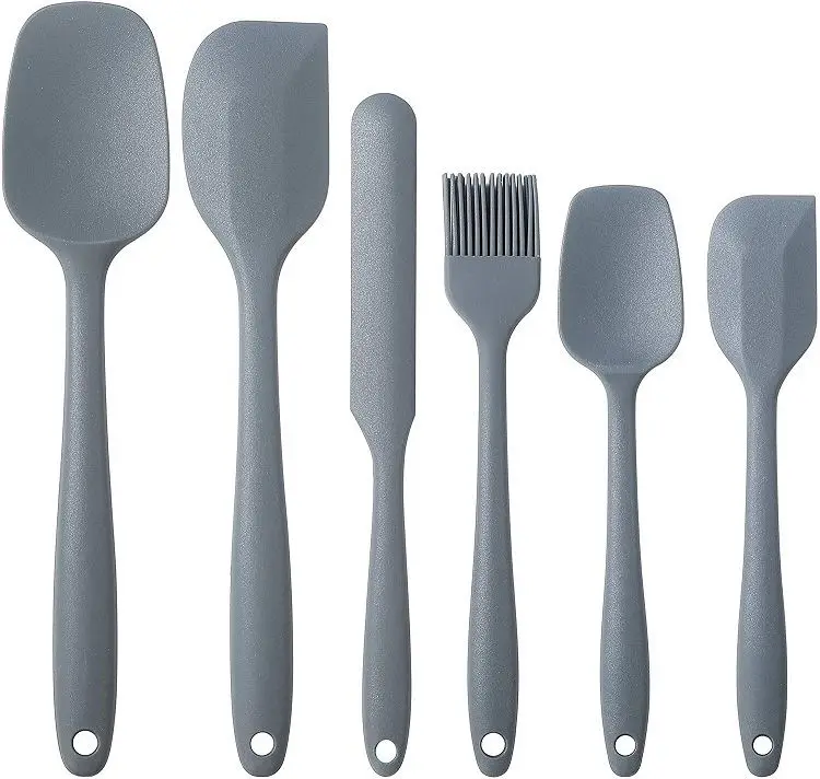 Silicone Spatula Set - 6 pcs Heat Resistant Rubber Spatula for Non-Stick Cookware with Stainless Steel Core