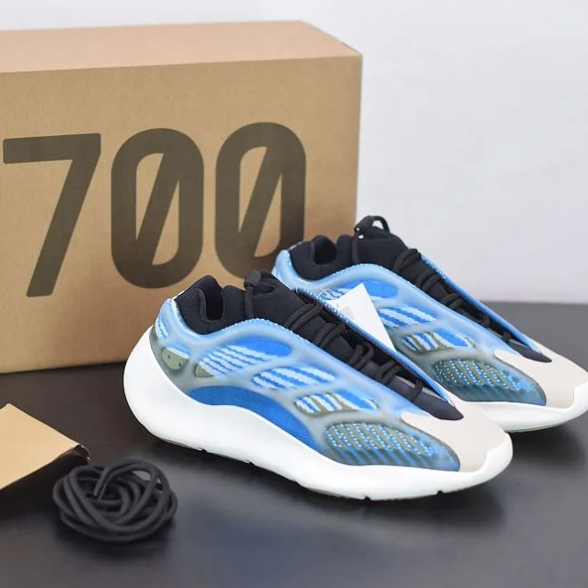 
Hot Sale Dark Night Shiny Yeezy Azareth Blue 700 V3 1/1 Quality Sports Sneakers Yezi Arzareth Running Schuhe Shoes 