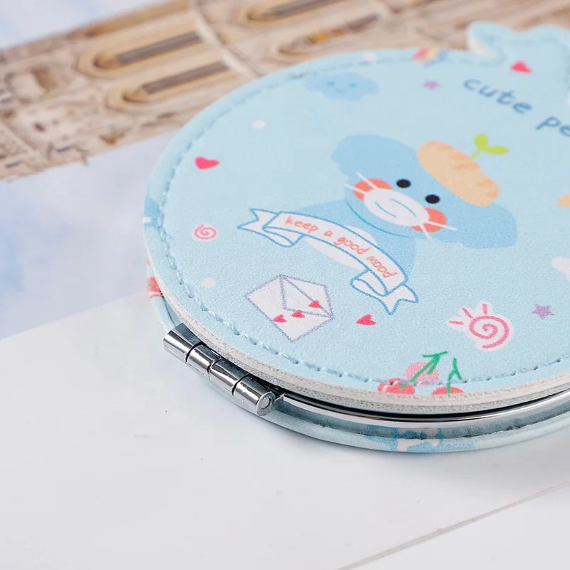 2023 Cartoon Lovely Two-sided Foldable Mirror Espejo De Maquillaje Plastic Makeup Mirror Girly Princess Kitty Cat Mirror