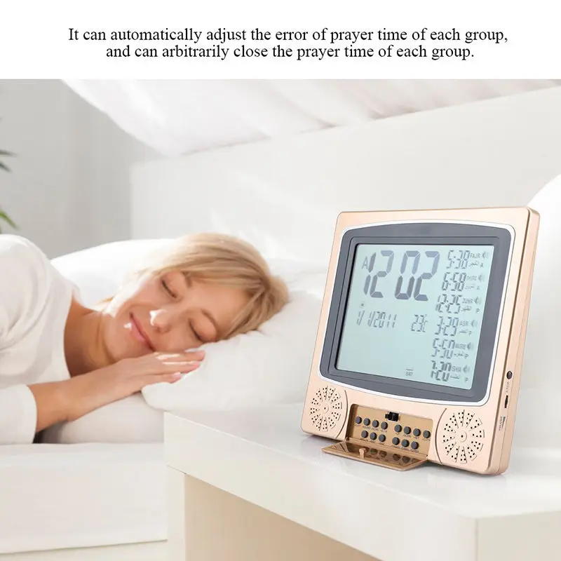 Hot Selling  Islamic mosque prayer Muslim gift LCD alharameen azan clock desktop
