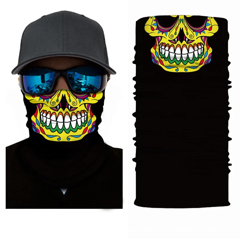 
Skull print bandana multifunction face bandana tube head seamless cheap bandanas 