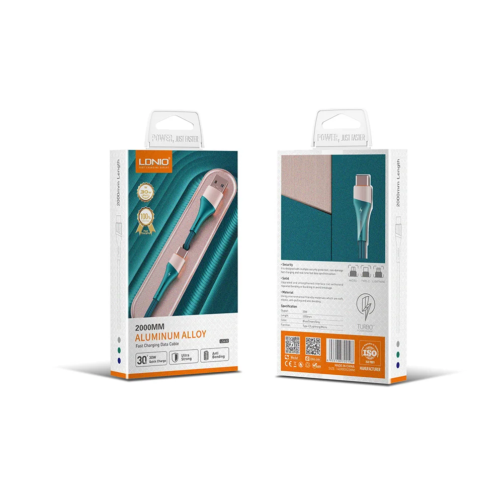 Wholesale Price USB C Cable 2m LDNIO LS632 Type C Cables Fast Charging 30W Mobile Charger Wire Custom USB Cable