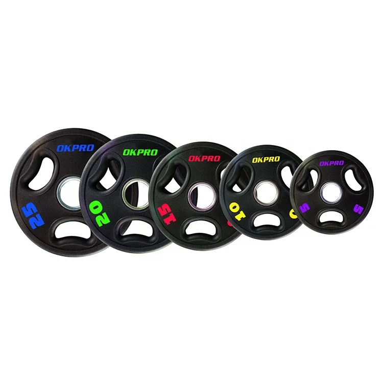 OKPRO Gym Black PU Weight Plate