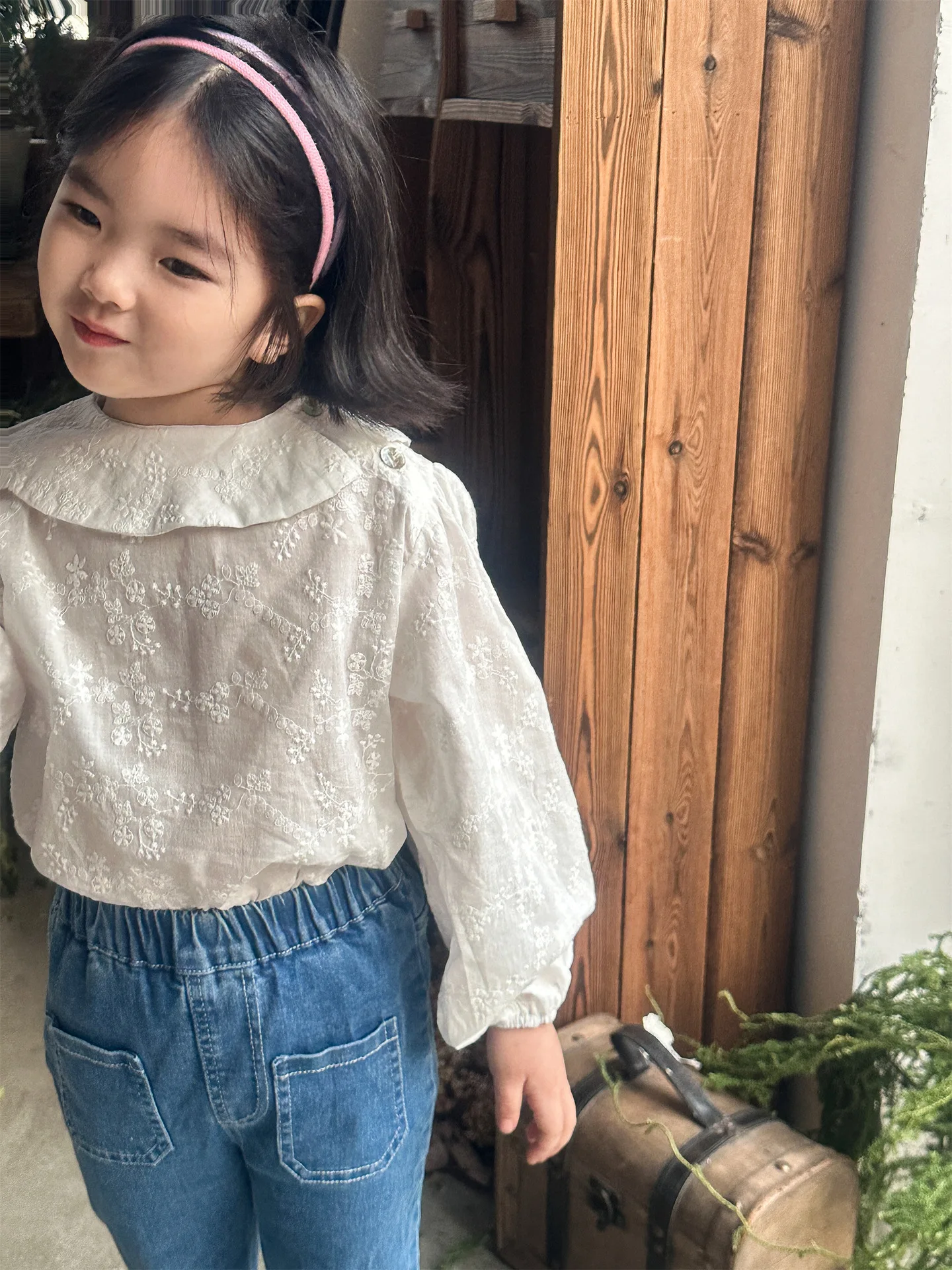 Wholesale 2024 spring kids girls pink blouse top