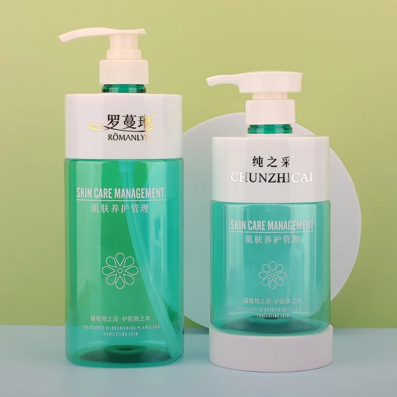 Luxury Clear Shampoo Conditioner PET Plastic Pump Bottle Large Capacity 300ml 500ml Shower Gel Cosmetic Packaging Bottle