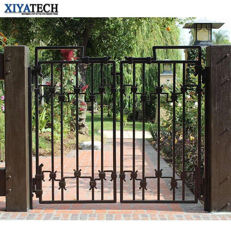 XIYATECH main door grill gate design exterior front entry doors Automatic wrought Iron Design Iron Fancy Gates for Homes