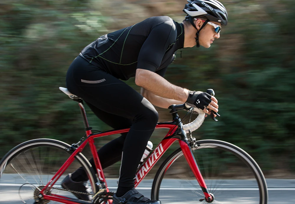 Riding MTB Mountain Bike Downhill Autumn Fitness Cycling Long Padded Bicycle Tights Pants Full Length Lycra mens Pants