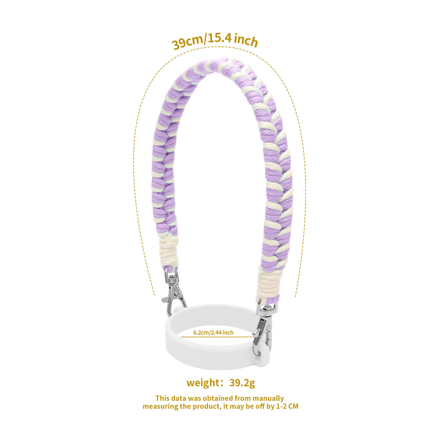 Handwoven 40oz food grade thickened silicone ring for Stanley sports water cup strap water bottles lanyard cup holder