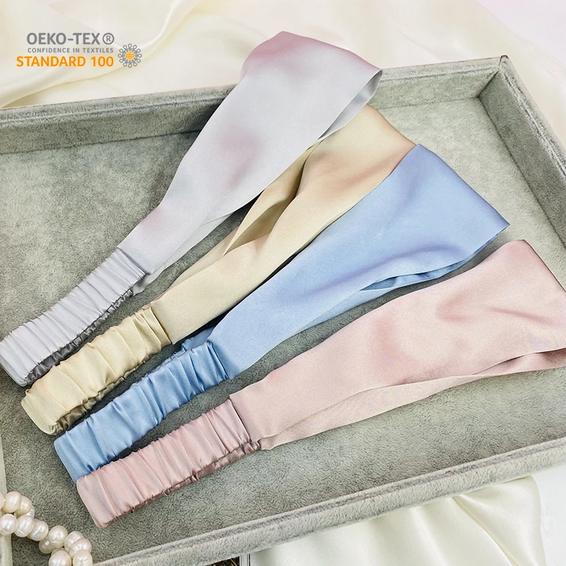 Satin Silk Solid Cross Top Knot Headband Elastic Hair Band Women Girls Scrunchies Hairband Turban Bandanas Hair Accessories New