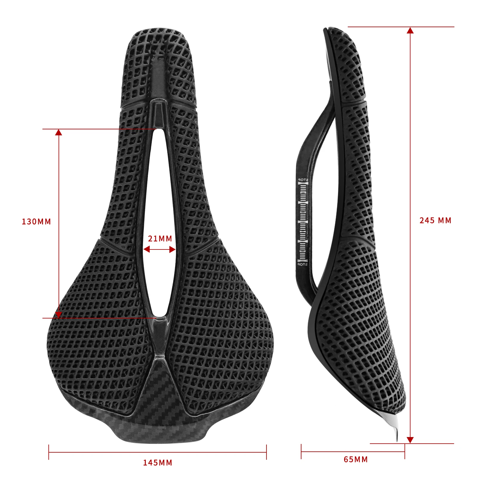 3D Printing Carbon Fiber Bicycle Saddle Ultralight Hollow Seat Comfortable Breathable Honeycomb Cushion for Mountain Road Bikes