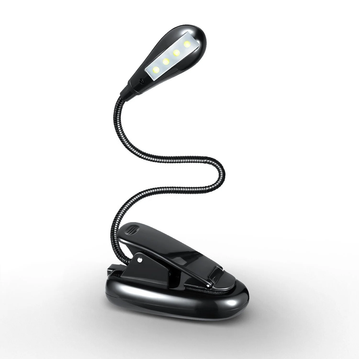 Led Book Light ,Clip On Bed Desk Book Lamp For Reading 4 LED Book Light, Easy Clip On Reading Light rechargeable book light