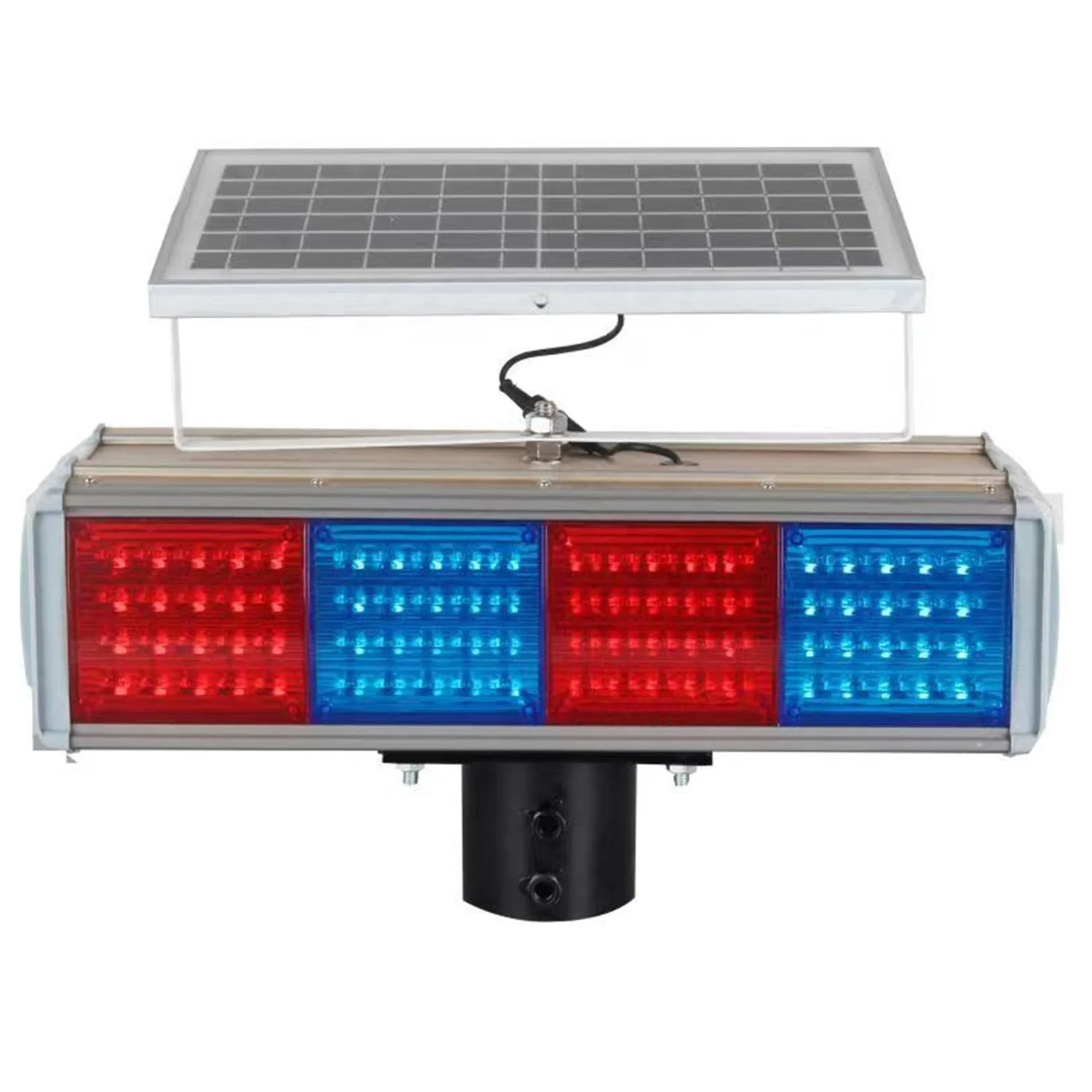 Предупреждающая вспышка солнечного типа с двумя красными и двумя синими солнечными двойными сторонами