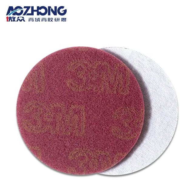 Wholesale Sandpaper Industrial Aluminium Oxide Abrasive Non Woven Round Scouring Pad For Cutting Machine