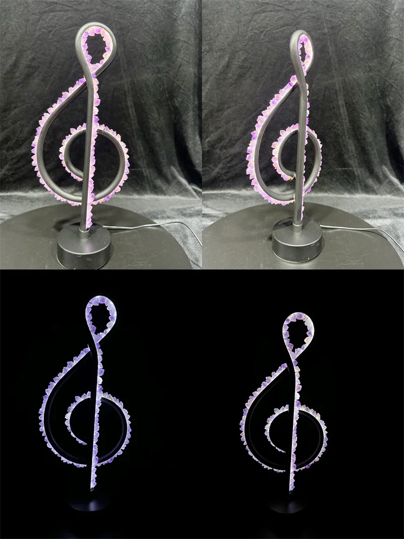 Hot Sale Natural Crystal DIY LED Light Gemstone Semi-precious Crafts Different Shape Amethyst Lamp for Ornament