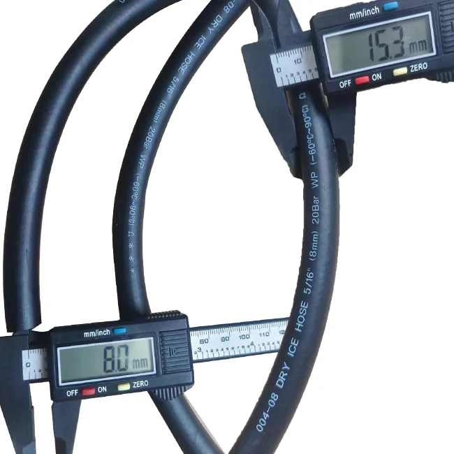 Premium Rubber Industrial Hose  5/16  ID8mm  20bar  15bar  -60 degree  dry ice washing machine Hose for spray dry ice particles
