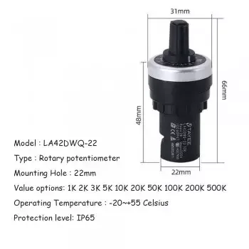 LA42DWQ-22 2K knob rotary switch potentiometer potentiometer inverter resistance variable speed drive potentiometer