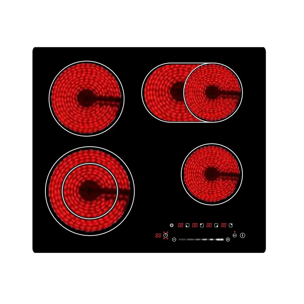 6000W 4 Burners Infrared Induction Hobs 4 Heads Built-In Radiant Cooktop Stove Cooker For Wholesaler Distributor