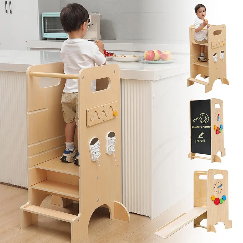 KIDS montessori furniture learning tower stool for bathroom& kitchen toddler kitchen stool Kitchen Helper kids Learning Tower