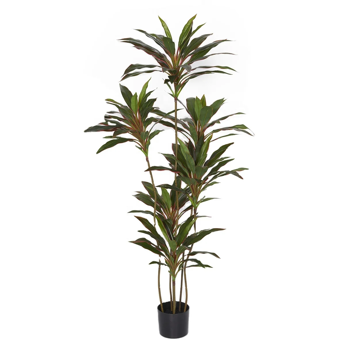 150cm Real Touch Indoor Home Office Decor Potted Artificial Plants Red Dracaena Tree With Pot Artificial Palm Tree