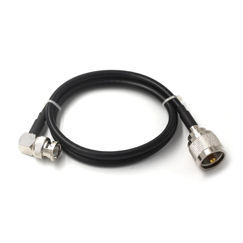 BNC to UHF RG58/RG142 OEM RF Jumper Coaxial Cable 2m 3m 5m length BNC right angle male RG142 cable with UHFmale