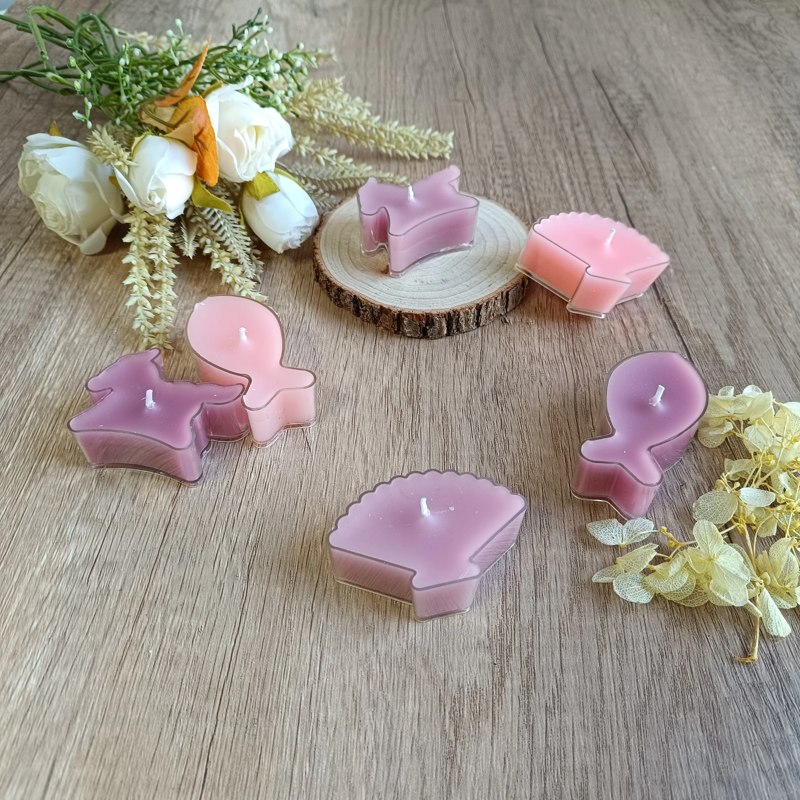 Factory Wholesale Colored Tealight Candle in Clear Cup 100% Pure Natural Unscented Tea Candles Mini Decorative Tea Light Candles