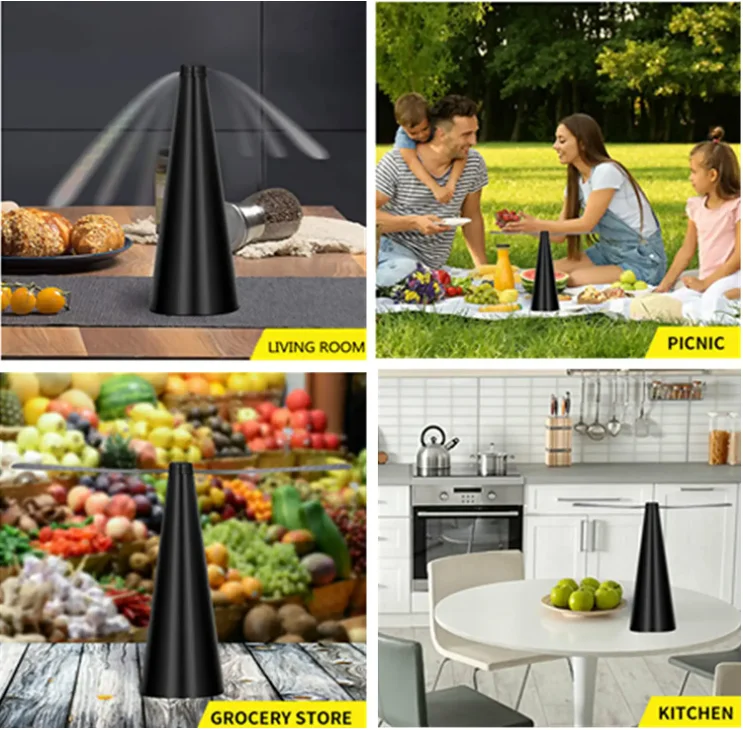 Portable battery  USB charging picnic revolving  table-fly-fan for tables flies rechargeable tabletop bug and fly deterrent fan