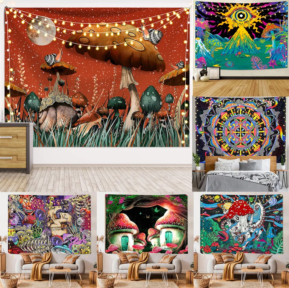 2022 New Design High Quality Tapestry Posters Blacklight UV Reactive Tapestry
