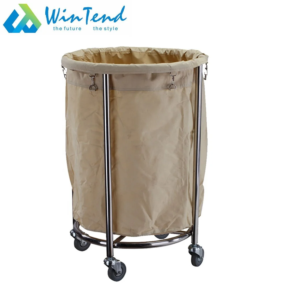 Commercial Hotel Stainless Steel Laundry Linen Trolley For Collecting Dirty Clothes